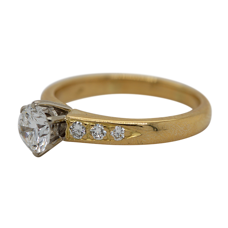 Solitaire met zijstenen (R1576) - Afbeelding 3