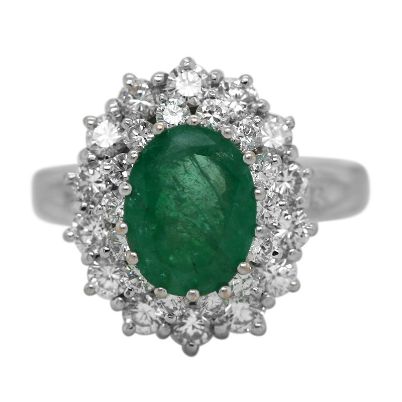 Smaragd Diamanten Ring (R1659) - Afbeelding 2