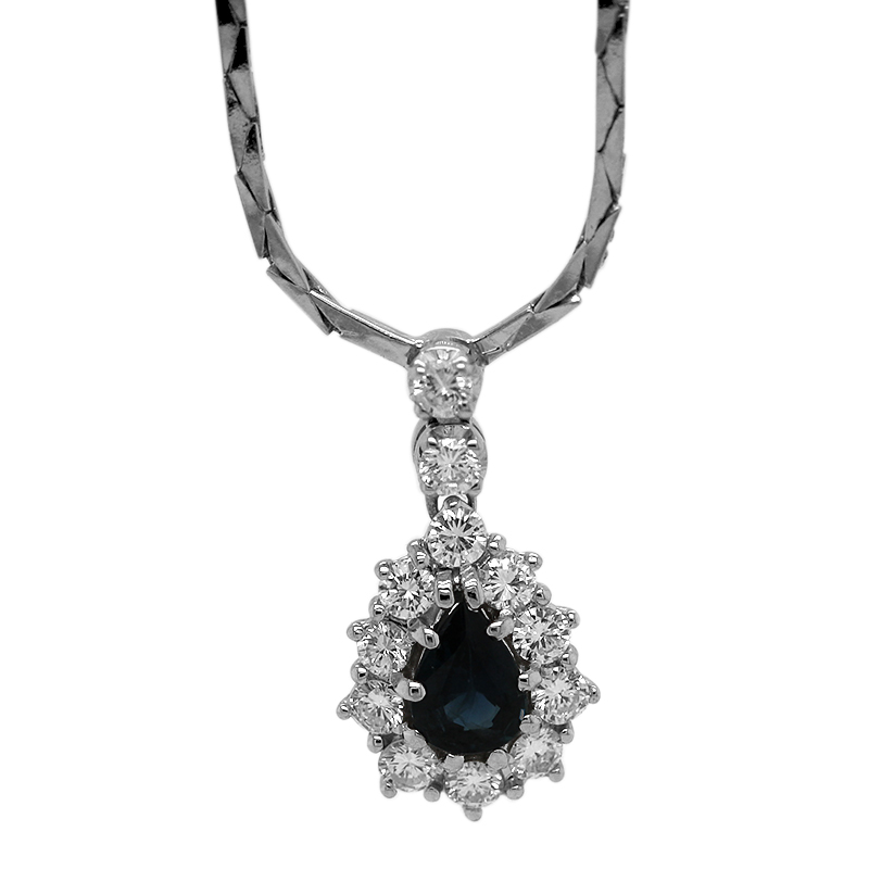 Saffier- en Diamantenketting (N112) - Afbeelding 2