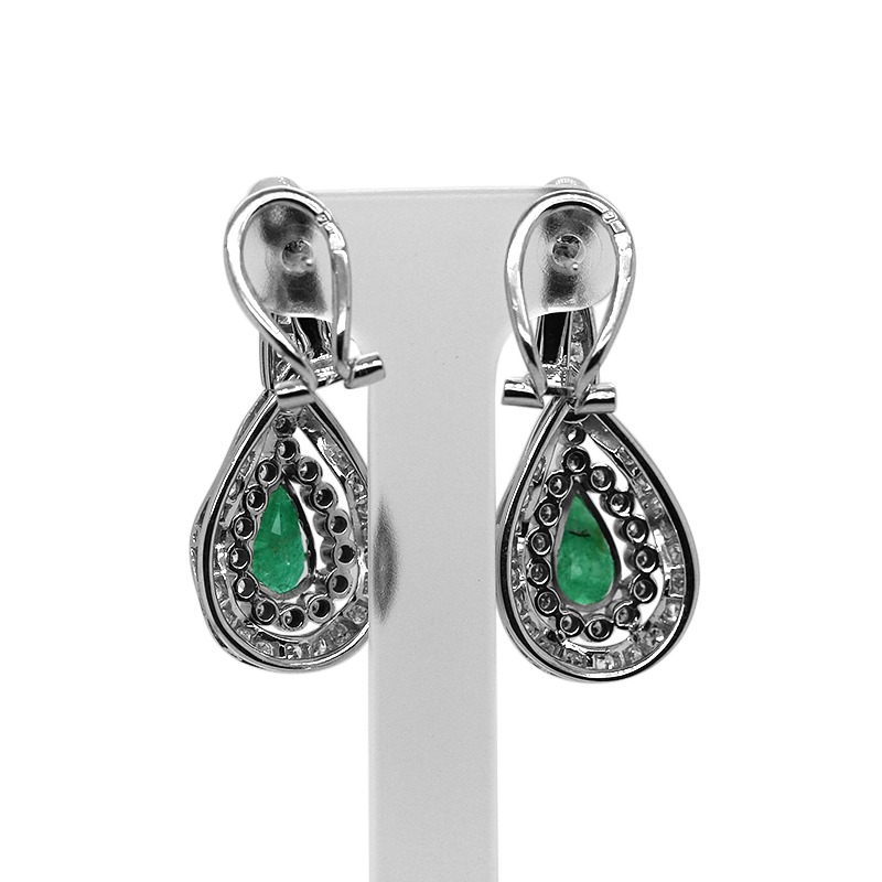 Oorbellen Smaragd Diamant (E243) - Afbeelding 3