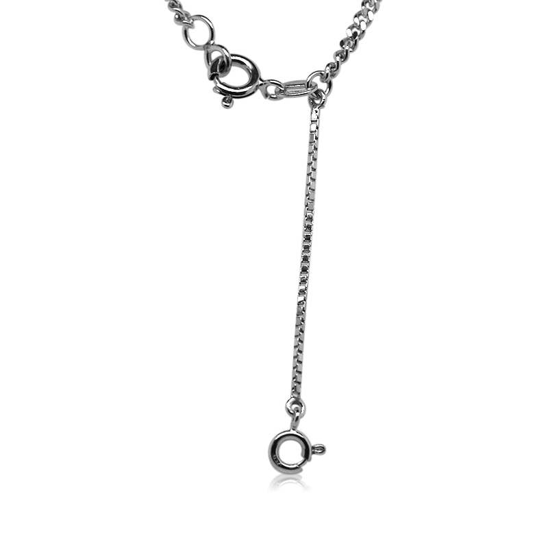 Saffier- en Diamanten Pendant met ketting (P213) - Afbeelding 4
